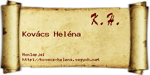 Kovács Heléna névjegykártya